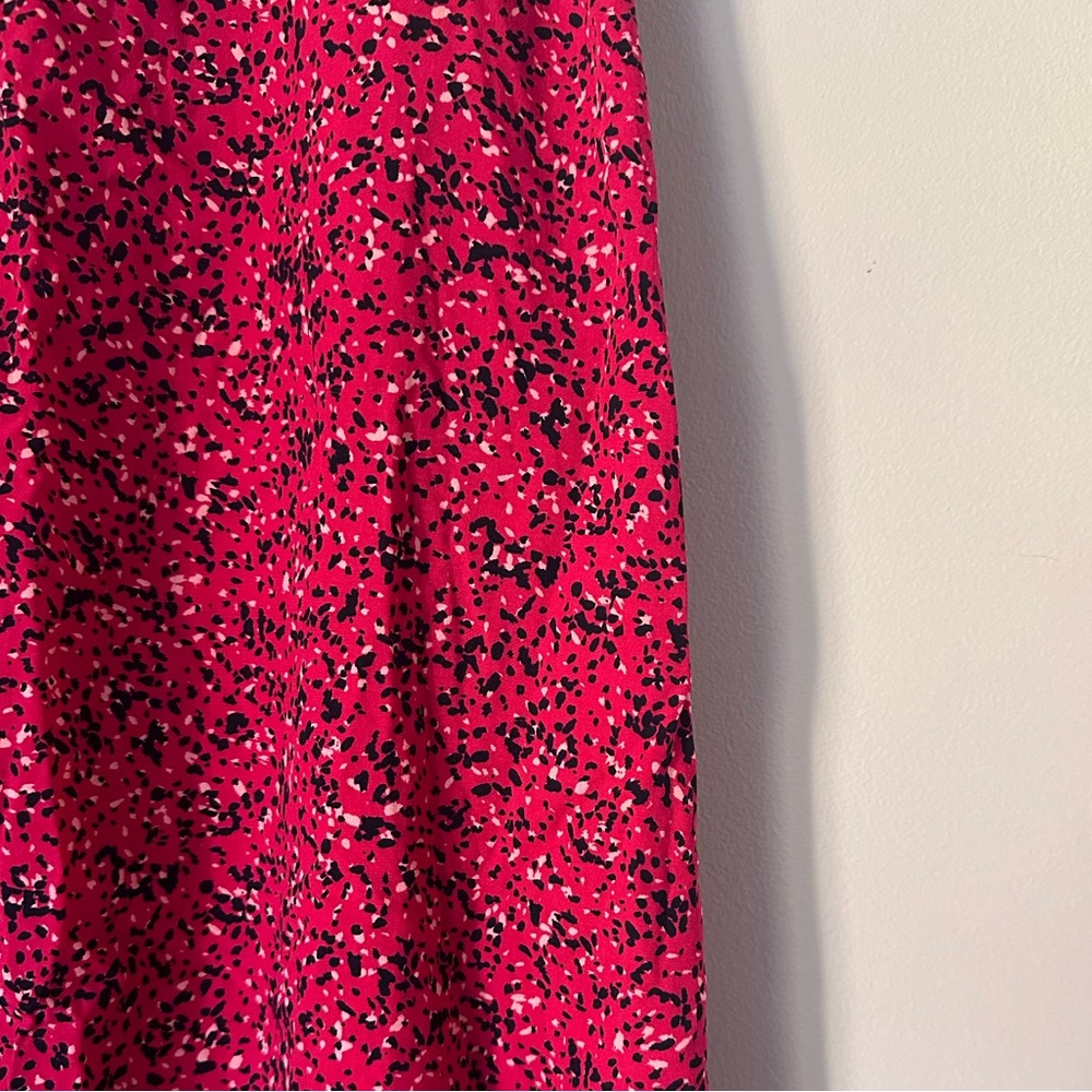 Red patterned midi skirt